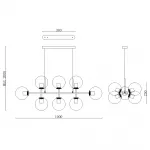 Люстра Staggered Glass Chandelier 8 от ImperiumLoft