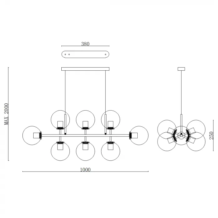 Люстра Staggered Glass Chandelier 8 от ImperiumLoft