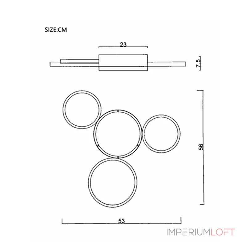 Потолочный светильник TWINE 4 rings Black Потолочный светильник TWINE 4 rings Black