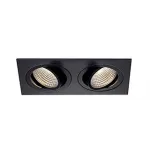 NEW TRIA LED 2 SQUARE SET, свет-к с COBLED 2х 6.2Вт, 3000K, 38°, 1200lm, с блоком питания, черный