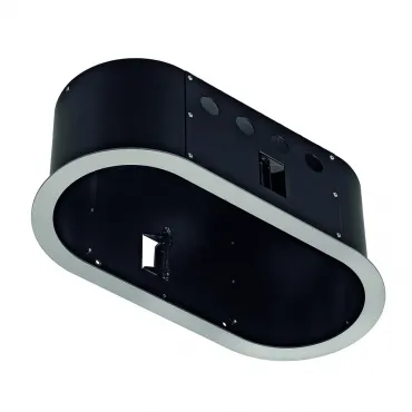 AIXLIGHT® PRO, 2 FLAT FRAME ROUND корпус с рамкой для 2-х светильников MODULE, серебристый/ черный