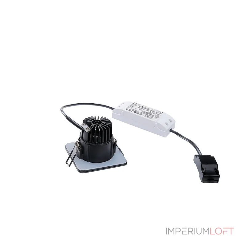 PATTA-F SQUARE светильник IP65 встраиваемый c LED 9Вт(12Вт), 38°, 3000K, 630lm, черный