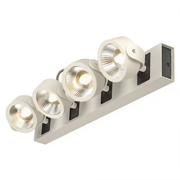 KALU 4 LED светильник накладной с COB LED 4х 10Вт (42Вт), 3000K, 2640lm, 24°, черный/ белый