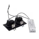 NEW TRIA LED 2 SQUARE SET, свет-к с COBLED 2х 6.2Вт, 3000K, 38°, 1200lm, с блоком питания, черный
