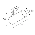 3Ph, HELIA 50 светильник с LED 11Вт, 3000К, 750лм, 35°, черный