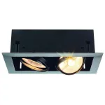 AIXLIGHT® FLAT DOUBLE ES111 светильник встраиваемый для 2-x ламп ES111 по 75Вт макс., хром/ черный