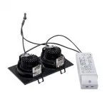 NEW TRIA LED 2 SQUARE SET, свет-к с COBLED 2х 6.2Вт, 2700K, 38°, 1200lm, с блоком питания, черный
