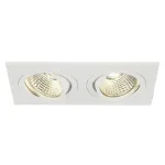NEW TRIA LED 2 SQUARE SET, свет-к с COBLED 2х 6.2Вт, 3000K, 38°, 1200lm, с блоком питания, белый
