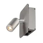 NAPIA светильник настенный с PowerLED 2х1.5Вт (3.8Вт), 3000К, вверх 82lm, спот 95lm, матир. алюминий