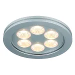 EYEDOWN LED 6х1W светильник встраиваемый IP44 с 6 PowerLED по 1Вт, 3000K, 400lm,15°, 350mA, алюминий