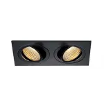 NEW TRIA LED 2 SQUARE SET, свет-к с COBLED 2х 6.2Вт, 2700K, 38°, 1200lm, с блоком питания, черный