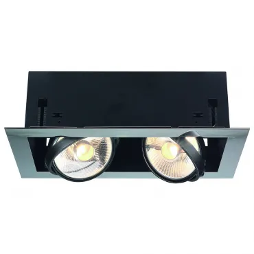 AIXLIGHT® FLAT DOUBLE ES111 светильник встраиваемый для 2-x ламп ES111 по 75Вт макс., хром/ черный
