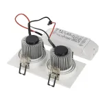 NEW TRIA LED 2 SQUARE SET, свет-к с COBLED 2х 6.2Вт, 3000K, 38°, 1200lm, с блоком питания, белый