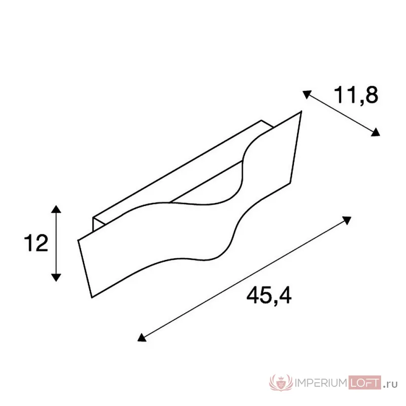 WAVE WALL 45 Dim to Warm светильник настенный с LED 22Вт, 2000-3000K, 1050лм, черный от ImperiumLoft