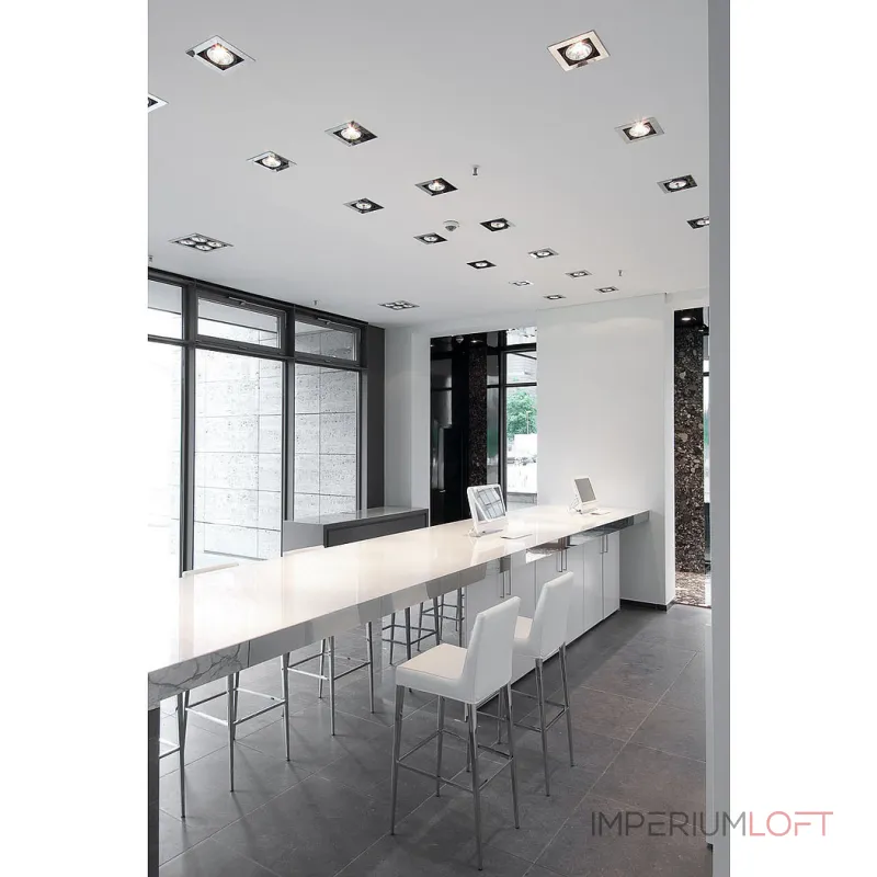 AIXLIGHT® FLAT SINGLE QRB111 (H-15cm!) свет-ник встраив. для лампы QRB111 50Вт макс., хром/ черный