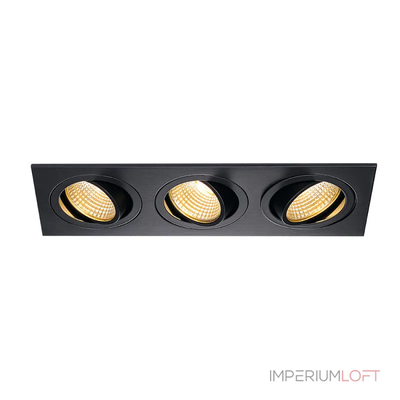 NEW TRIA 3 DL SET светильник с 3 COB LED по 6Вт (30Вт), 2700К, 2300lm, 38°, с блоком питания, черный