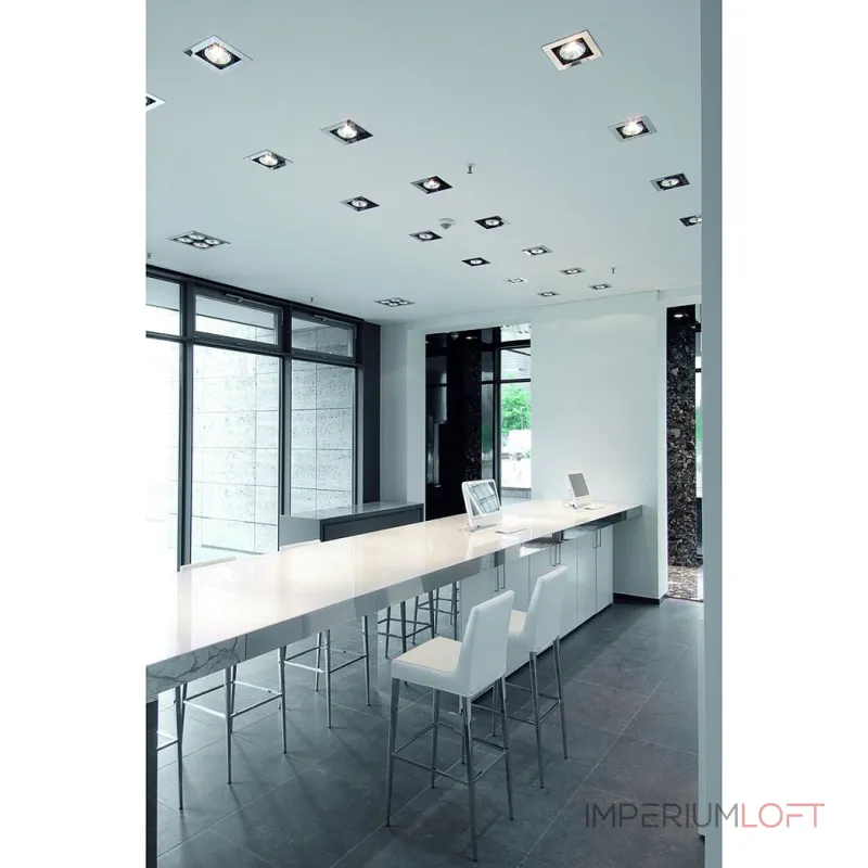 AIXLIGHT® FLAT SINGLE QRB111 (H-15cm!) свет-ник встраив. для лампы QRB111 50Вт макс., хром/ черный