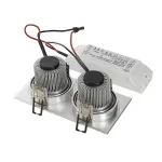 NEW TRIA LED 2 SQUARE SET, свет-к с COBLED 2х 6.2Вт, 3000K, 38°, 1200lm, с блоком питания, алюминий