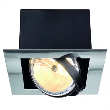 AIXLIGHT® FLAT SINGLE QRB111 (H-15cm!) свет-ник встраив. для лампы QRB111 50Вт макс., хром/ черный от ImperiumLoft
