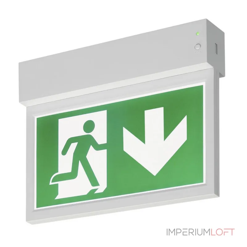 P-LIGHT 27 светильник накладной аварийный эвакуационный с 3 шильдиками, LED 3.5Вт, 6000К, белый от ImperiumLoft