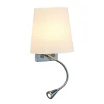 COUPA FLEXLED светильник с LED 4.8Вт, 3000К, 125lm и для лампы QT14 G9 40Вт макс., хром/стекло белое