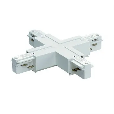 3Ph | EUTRAC®, X-коннектор для двух контуров с разъемом подвода питания, 16А макс., белый
