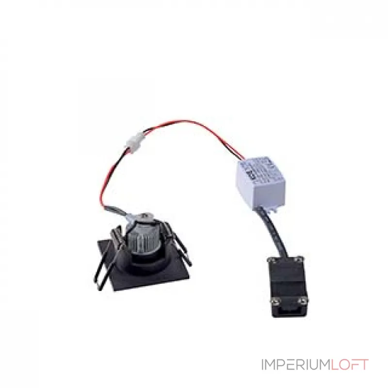 NEW TRIA MINI DL SQUARE SET, светильник с LED 2.2Вт, 3000K, 30°, 143lm, с блоком питания, черный
