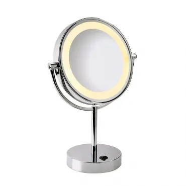 VISSARDO TL настольное косметическое зеркало с подсветкой LED 5.71Вт, 3000K, 130lm, хром от ImperiumLoft