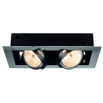 AIXLIGHT® FLAT DOUBLE QRB111 (H-15cm!) свет-к встр. для 2-x ламп QRB111 по 50Вт макс, хром/ черный