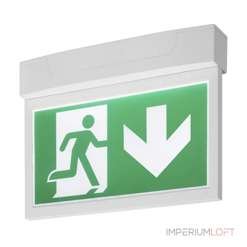 P-LIGHT 33 светильник накладной аварийный эвакуационный с 3 шильдиками, LED 4Вт, 6000К, белый от ImperiumLoft