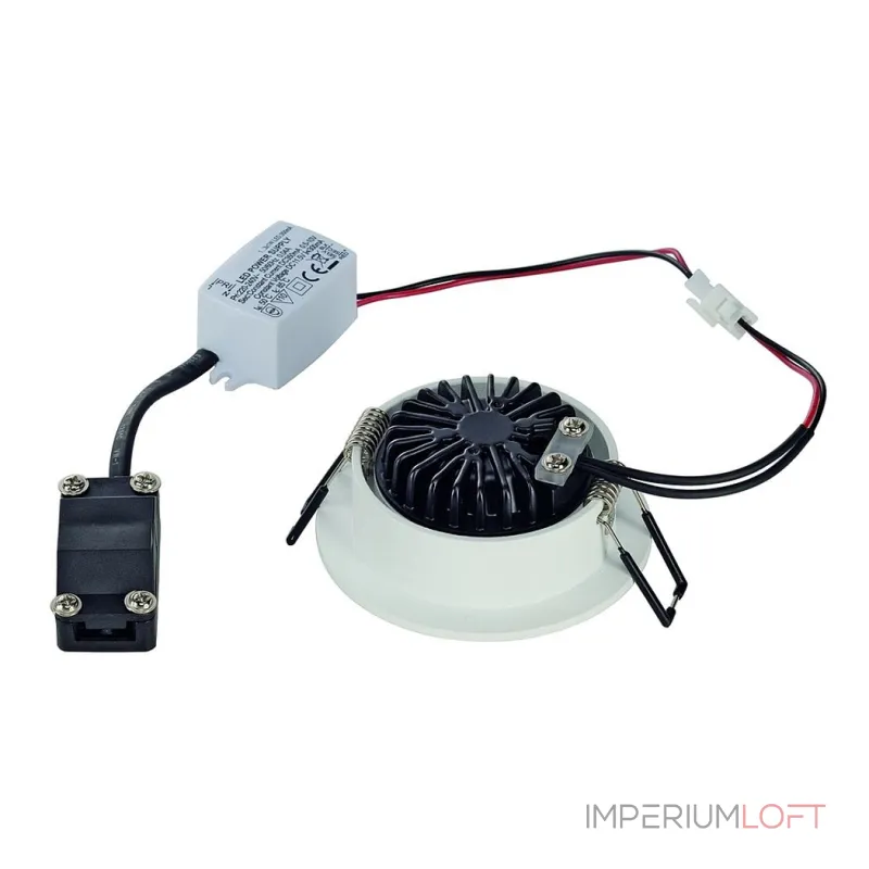 NEW TRIA LED DL ROUND SET, светильник с COB LED 3Вт, 3000K, 38°, 300lm, с блоком питания, белый
