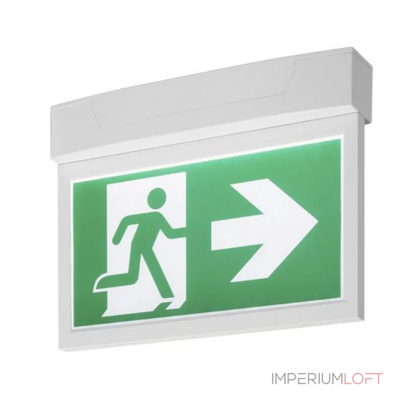 P-LIGHT 33 светильник накладной аварийный эвакуационный с 3 шильдиками, LED 4Вт, 6000К, белый от ImperiumLoft