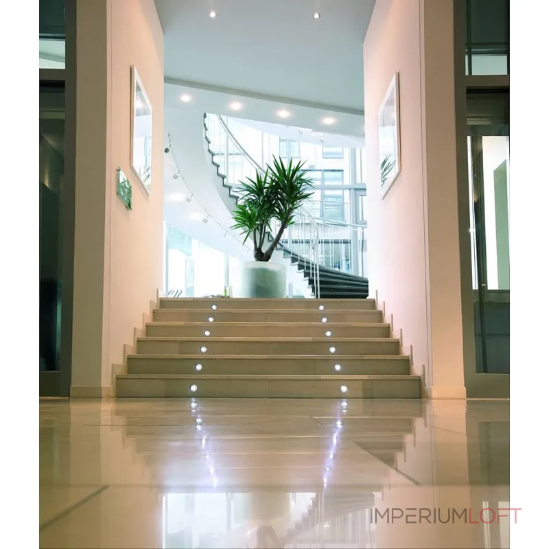 TRAIL-LITE светильник встраиваемый IP65 c 4 LED 0.3Вт, 6500K,10lm, сталь/ стекло матовое