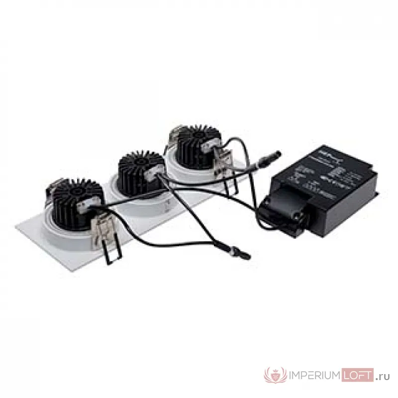 NEW TRIA 3 DL SET светильник с 3 COB LED по 6Вт (30Вт), 2700К, 2400lm, 38°, с блоком питания, белый от ImperiumLoft