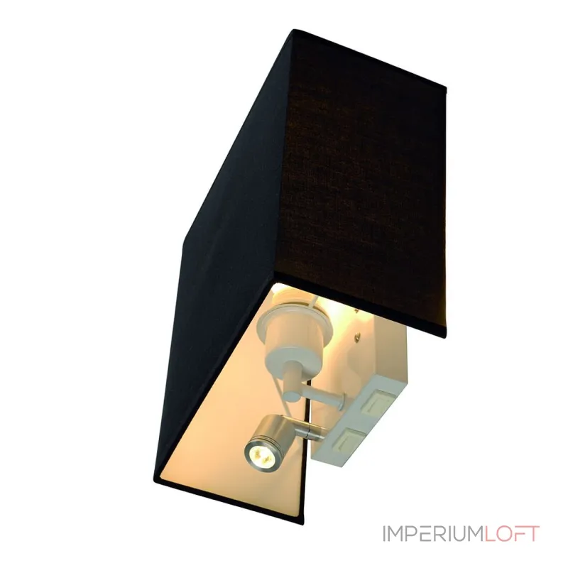 ACCANTO SPOT SQUARE светильник настенный c LED 1Вт, 3000К, 95lm и для лампы E27 24Вт макс., черный