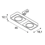 3Ph, LYNAH DOUBLE светильник c LED 32Вт, 3000К, 2000лм, 24°, белый