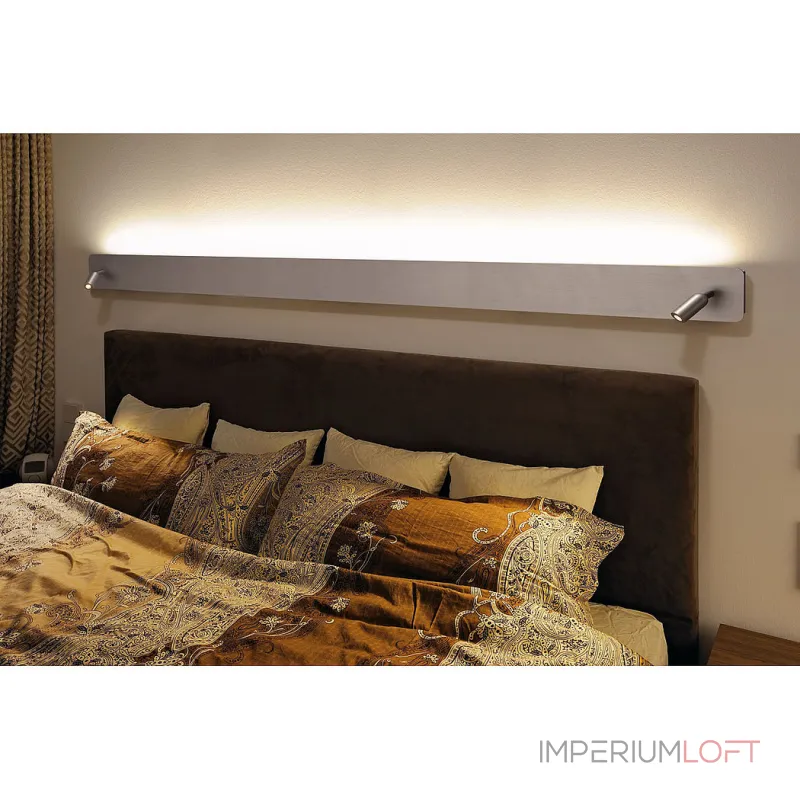 NAPIA TWIN светильник настенный с LED 16.6Вт, 3000К, вверх 470lm, спот 2x 95lm, матир. алюминий