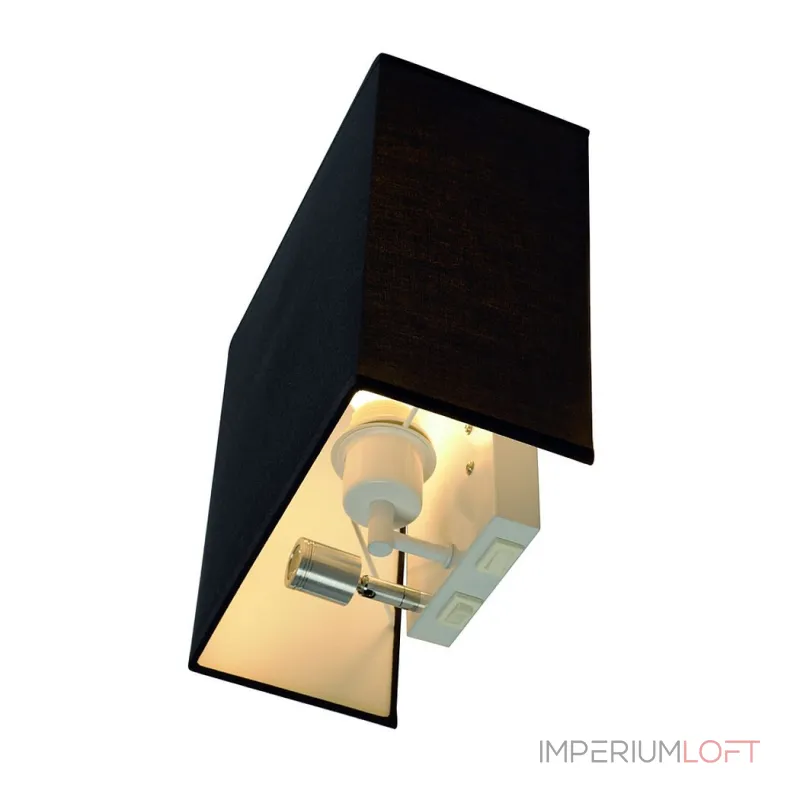ACCANTO SPOT SQUARE светильник настенный c LED 1Вт, 3000К, 95lm и для лампы E27 24Вт макс., черный