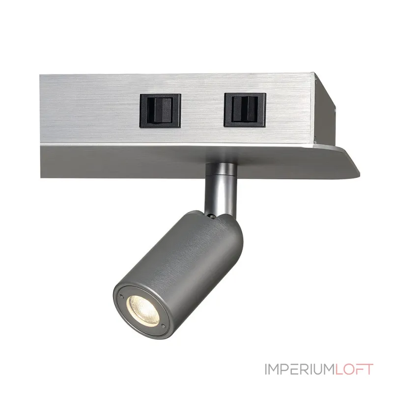 NAPIA TWIN светильник настенный с LED 16.6Вт, 3000К, вверх 470lm, спот 2x 95lm, матир. алюминий