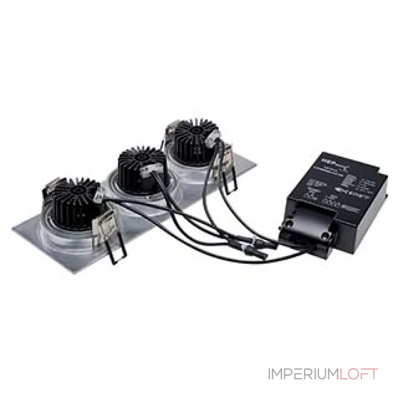 NEW TRIA 3 DL SET светильник с 3 COB LED по 6Вт (30Вт), 2700К, 2400lm, 38°, с бл. питания, алюмиий