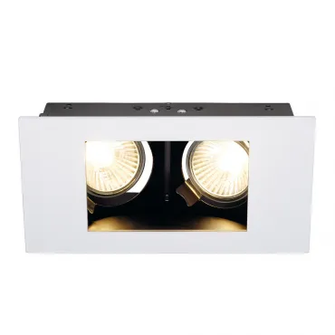 INDI REC 2S GU10 светильник встраиваемый для 2-х ламп GU10 по 35Вт макс., белый / черный