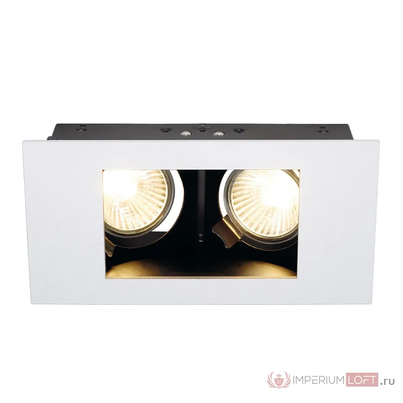 INDI REC 2S GU10 светильник встраиваемый для 2-х ламп GU10 по 35Вт макс., белый / черный от ImperiumLoft