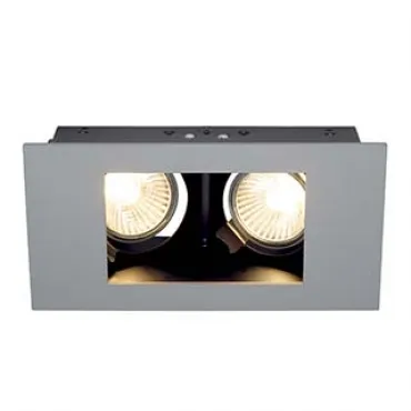 INDI REC 2S GU10 светильник встраиваемый для 2-х ламп GU10 по 35Вт макс., серебристый / черный