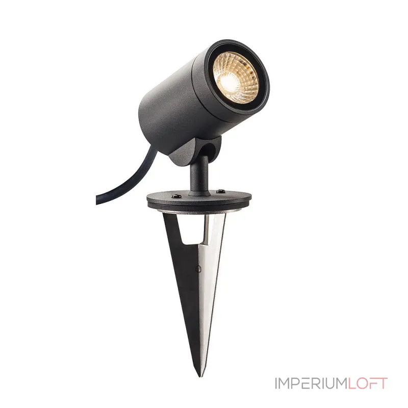 HELIA LED SPOT светильник накладной IP55 c LED 8Вт, 3000К, 480лм, 38°, с кабелем 3м, антрацит