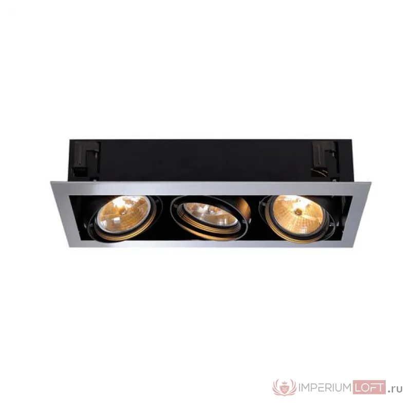 AIXLIGHT® FLAT TRIPLE QRB111 (H-15cm!) свет-к встр. для 3-x ламп QRB111 по 50Вт макс, хром/ черный от ImperiumLoft