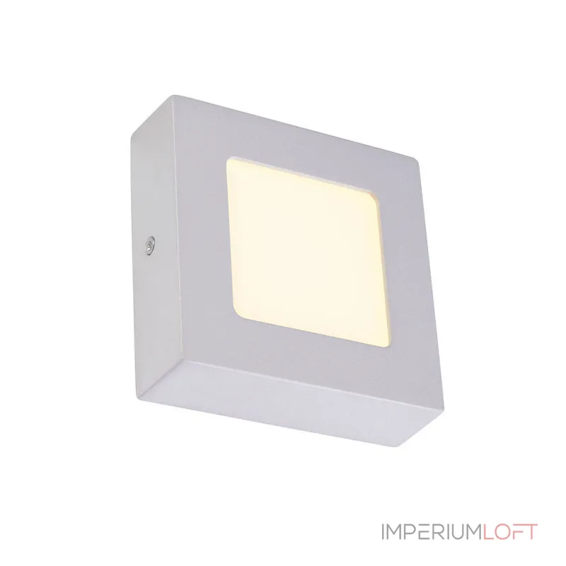 SENSER SQUARE 6W светильник накладной 230V c SMD LED 6Вт (6.7Вт), 3000K, 230lm, c БП, серебристый