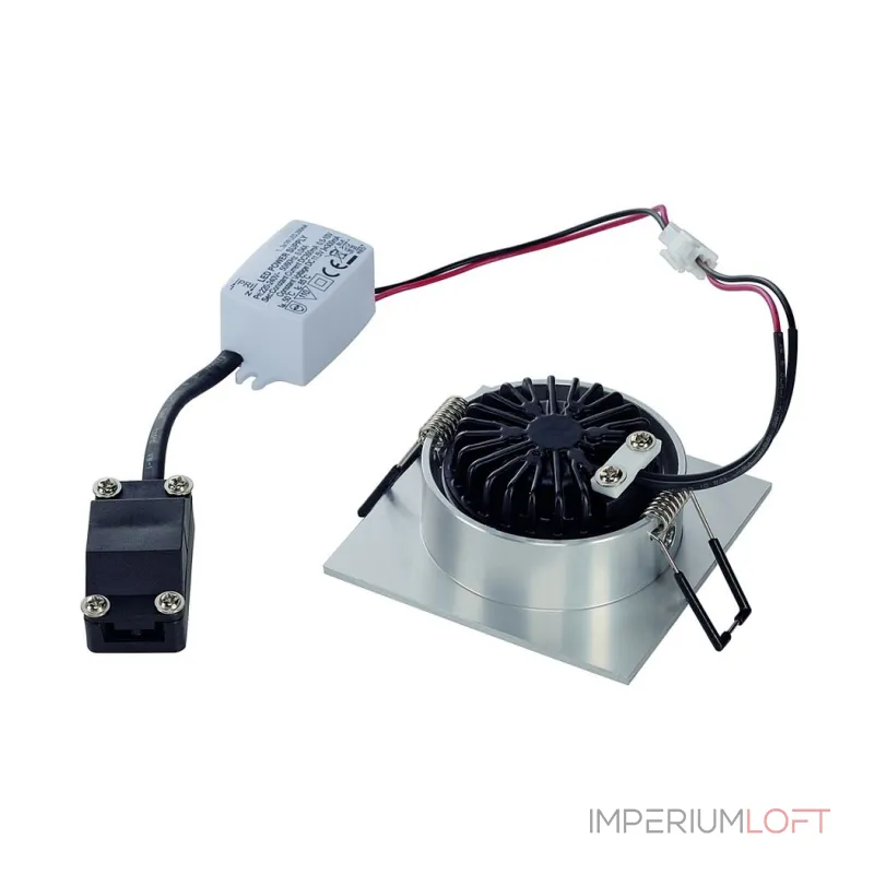 NEW TRIA LED DL SQUARE SET, светильник с COB LED 3Вт, 3000K, 38°, 300lm, с блоком питания, алюминий