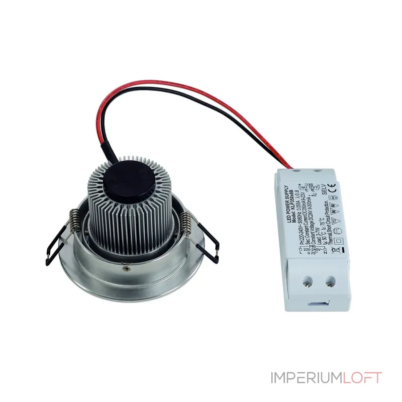 NEW TRIA LED DL ROUND SET, светильник с COB LED 6.6Вт, 3000K, 38°, 600lm, с блоком питания, алюминий NEW TRIA LED DL ROUND SET, светильник с COB LED 6.6Вт, 3000K, 38°, 600lm, с блоком питания, алюминий