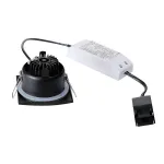 OUT 65 SQUARE LED SET, светильник IP65 встраив с LED 9(12)Вт, 38°, 3000K, 460lm, с БП, черный