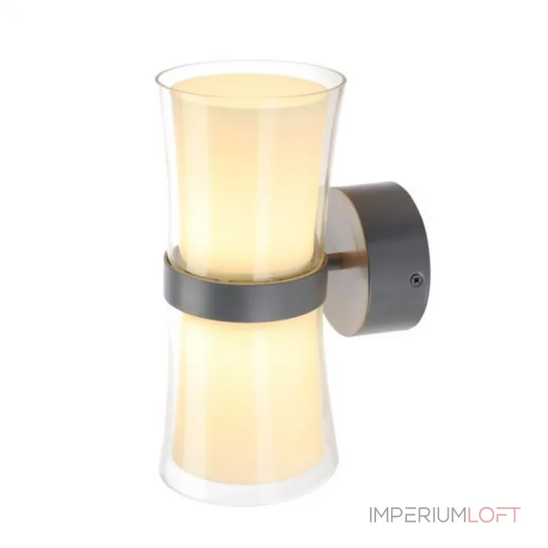 RETO LED WL светильник настенный с LED 2х4,4Вт (12Вт), 2700К, 700lm, серый/стекло белое